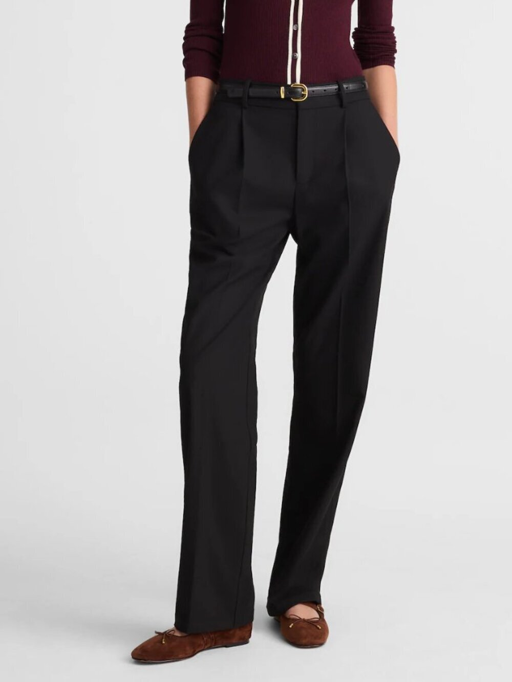 Madewell Slouchy Straight Leg Pants Brushed Twill Black Size 8/M NWT